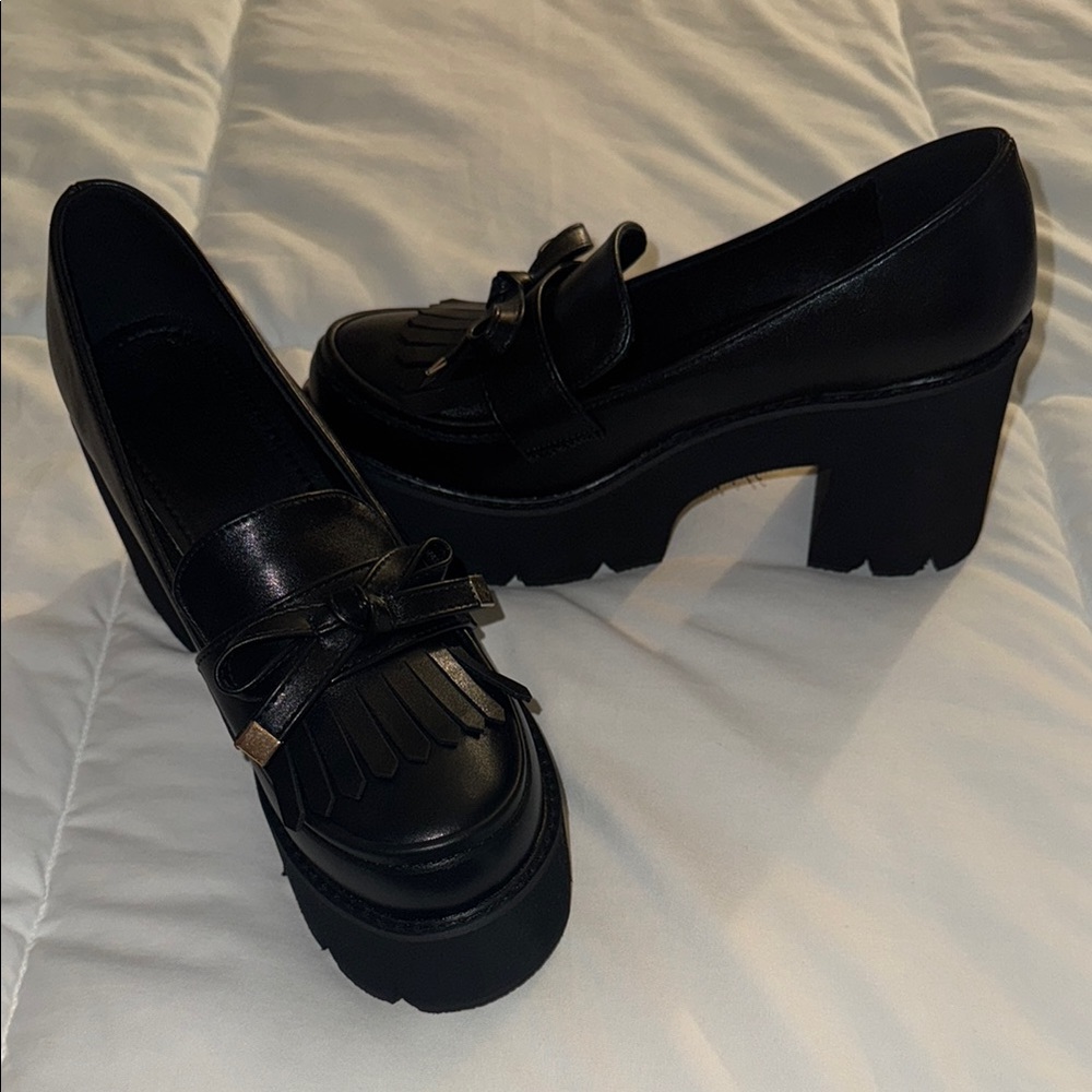 Black Platform Loafers